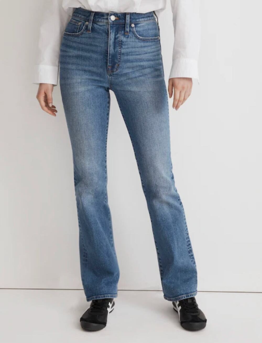 Madewell High Rise Skinny Flare Jeans Fairson Wash Blue Super Stretch 28